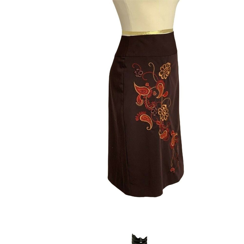 Worthington brown floral Pencil Skirt Size 10 - Picture 7 of 8